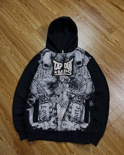 Explosions Y2K Hooded sweater Men American Retro Hip-Hop Street Graffiti Unisex Zipper Hoodie Fashion Printed Pattern Sweatshirt