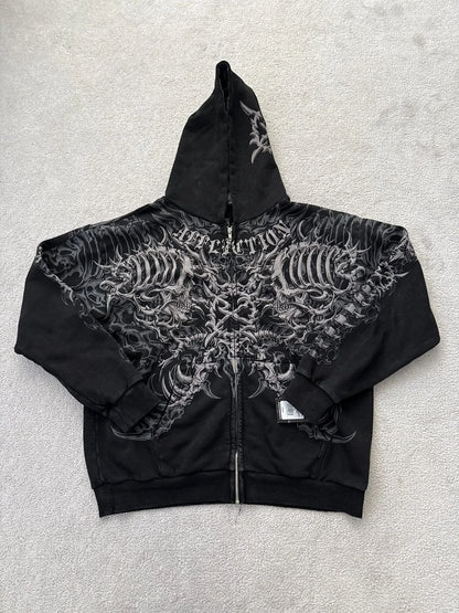 Explosions Y2K Hooded sweater Men American Retro Hip-Hop Street Graffiti Unisex Zipper Hoodie Fashion Printed Pattern Sweatshirt