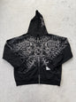 Explosions Y2K Hooded sweater Men American Retro Hip-Hop Street Graffiti Unisex Zipper Hoodie Fashion Printed Pattern Sweatshirt
