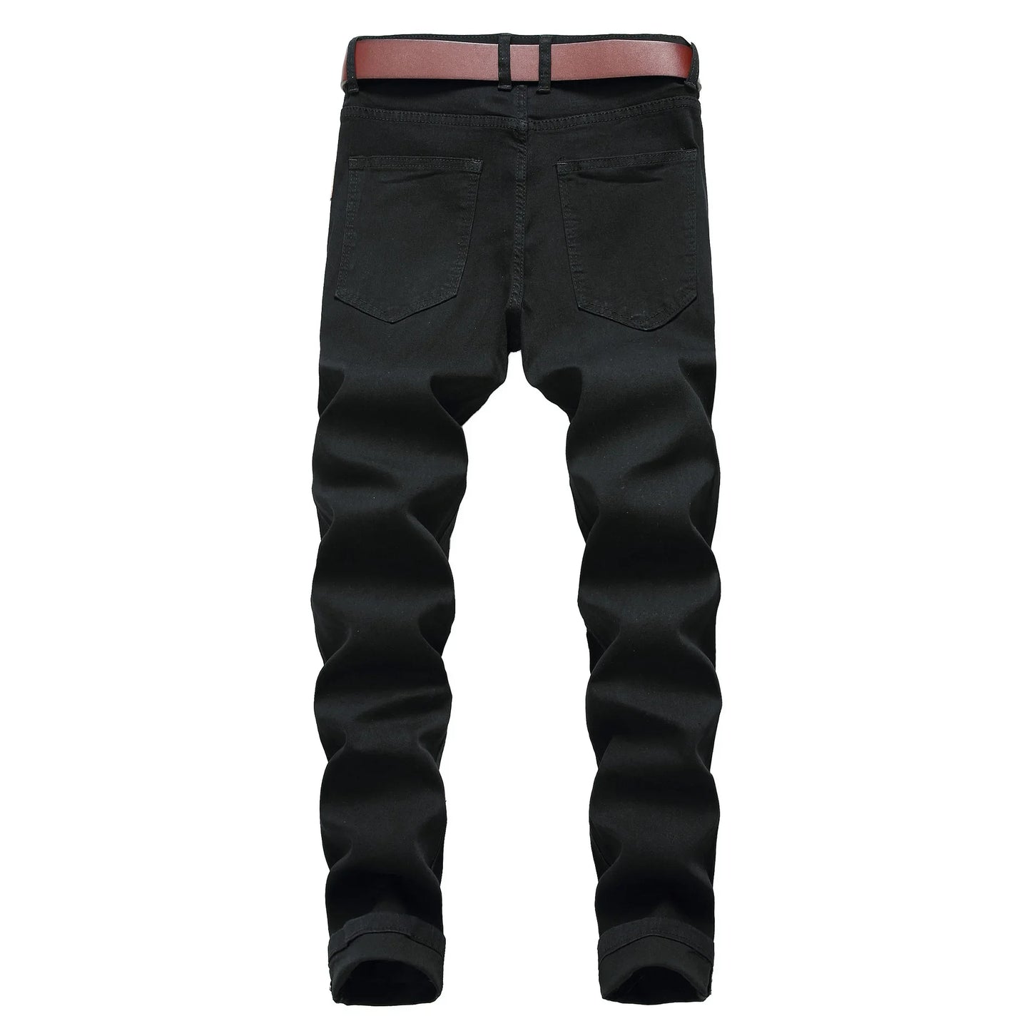 Jean Slim Hip-Hop ZHANLINWU 499 – Style Distressed, Détails Déchirés &amp; Confort Denim