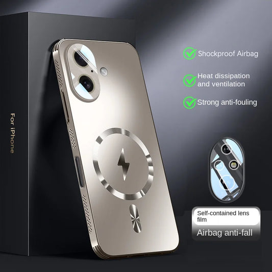 Magnetic Heat Dissipation Adsorption Matte Cover for Magsafe iPhone 17 Air 16 15 14 Plus 13 12 Pro Max Protective Back Case