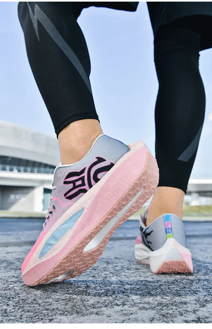 Marathon Men Running Shoes Carbon Board Sports Breathable Comfortable Athletic Air Cushion Women's Lightweight Nonskid Sneakers