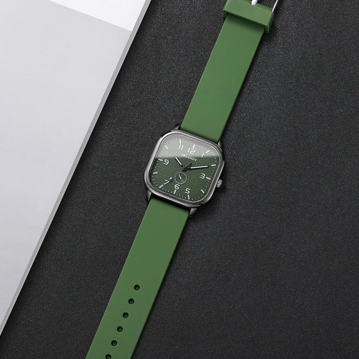 Fashion Square Women's Watch Casual Silicone Strap Quartz Watches Sports Wristwatch For Men Women Students（Without Box）