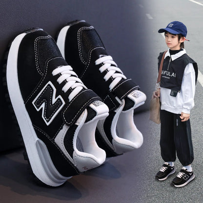 Children's Sneakers Kids Fashion Design White Non-slip Casual Shoes Boys Girls Hook Breathable Sneakers Toddler Outdoor Shoes