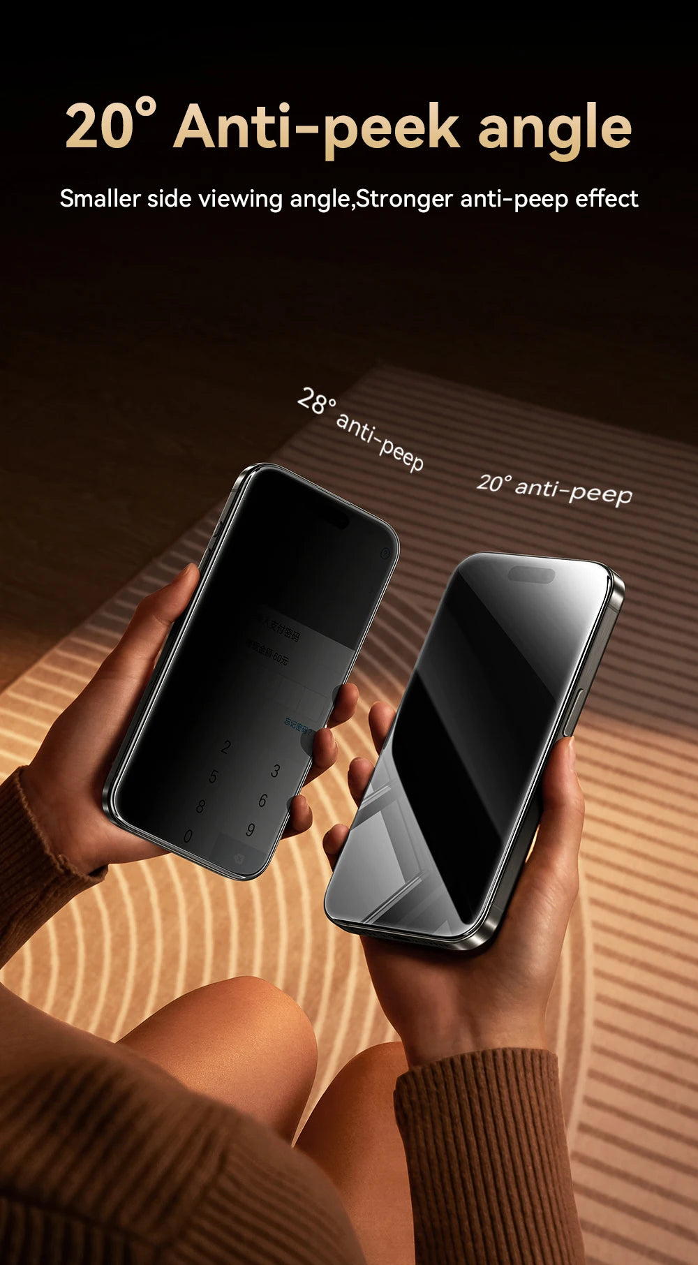 Joyroom 1/2Pcs Anti-spy Glass For iPhone 17 16 15 14 Pro Max Glass For iPhone 17 16 15 14 13 12 Pro Max Privacy Screen Protector