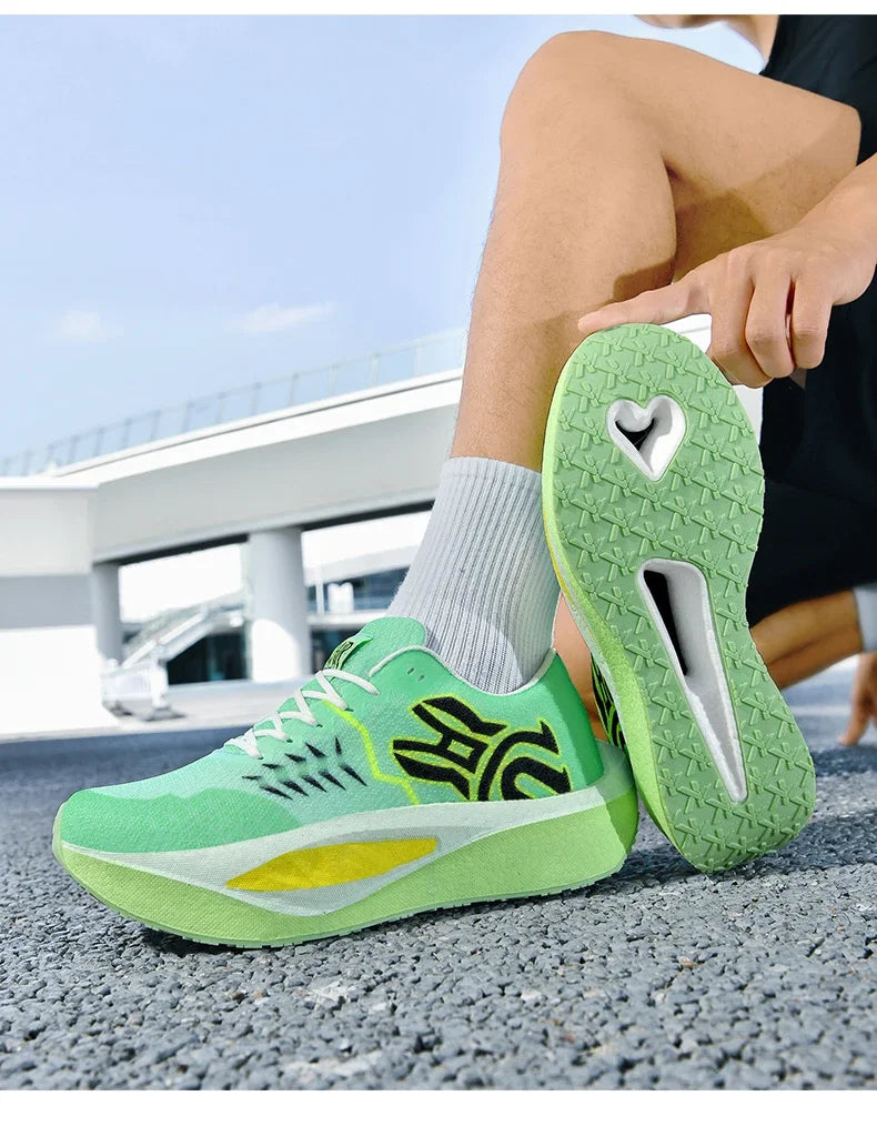 Marathon Men Running Shoes Carbon Board Sports Breathable Comfortable Athletic Air Cushion Women's Lightweight Nonskid Sneakers