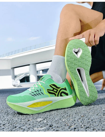 Marathon Men Running Shoes Carbon Board Sports Breathable Comfortable Athletic Air Cushion Women's Lightweight Nonskid Sneakers