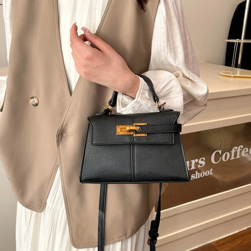 Brand Luxury Trapezoidal Clutch Bag Hardware Lock Design Square Bag Fashion Shoulder Handbag Crossbody Women Evening Clutches