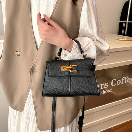Brand Luxury Trapezoidal Clutch Bag Hardware Lock Design Square Bag Fashion Shoulder Handbag Crossbody Women Evening Clutches