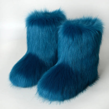 Bottes de Neige de Luxe en Fausse Fourrure EAEOVNI – Chaleur Extrême &amp; Style Hivernal Glamour