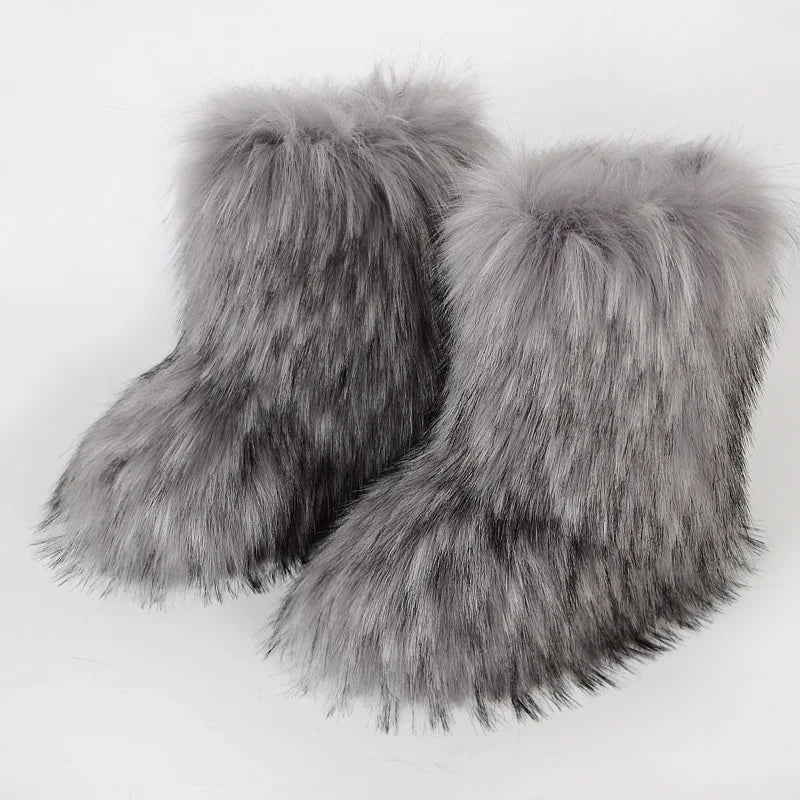 Bottes de Neige de Luxe en Fausse Fourrure EAEOVNI – Chaleur, Style &amp; Confort Gothique Chic