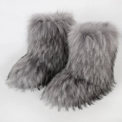 Bottes de Neige de Luxe en Fausse Fourrure EAEOVNI – Chaleur, Style &amp; Confort Gothique Chic