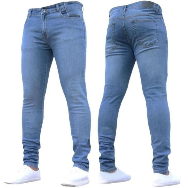Jean Coupe Pencil en Denim Premium – Style Casual, Taille Basse &amp; Fini Adouci