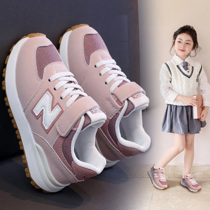 Children's Sneakers Kids Fashion Design White Non-slip Casual Shoes Boys Girls Hook Breathable Sneakers Toddler Outdoor Shoes