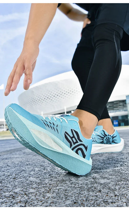 Marathon Men Running Shoes Carbon Board Sports Breathable Comfortable Athletic Air Cushion Women's Lightweight Nonskid Sneakers