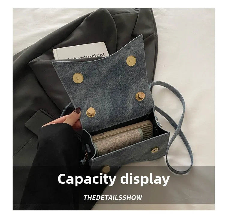 Fashionable Women's Shoulder Bag Pure Color Trendy Crossbody Bag Simple Casual Diagonal Bag Small Square Bags for Autumn bolsos