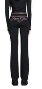slim fit shoulder floral print bright line design slim fit hooded zipper short jacket pants for women