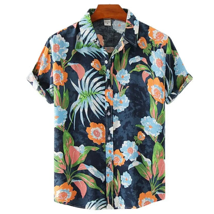 Sleeve Casual Loose Streetwear Summer Beach Shirts for Male/Female Clothing Hawaiian Men's Shirt Floral Harajuku Printed Short
