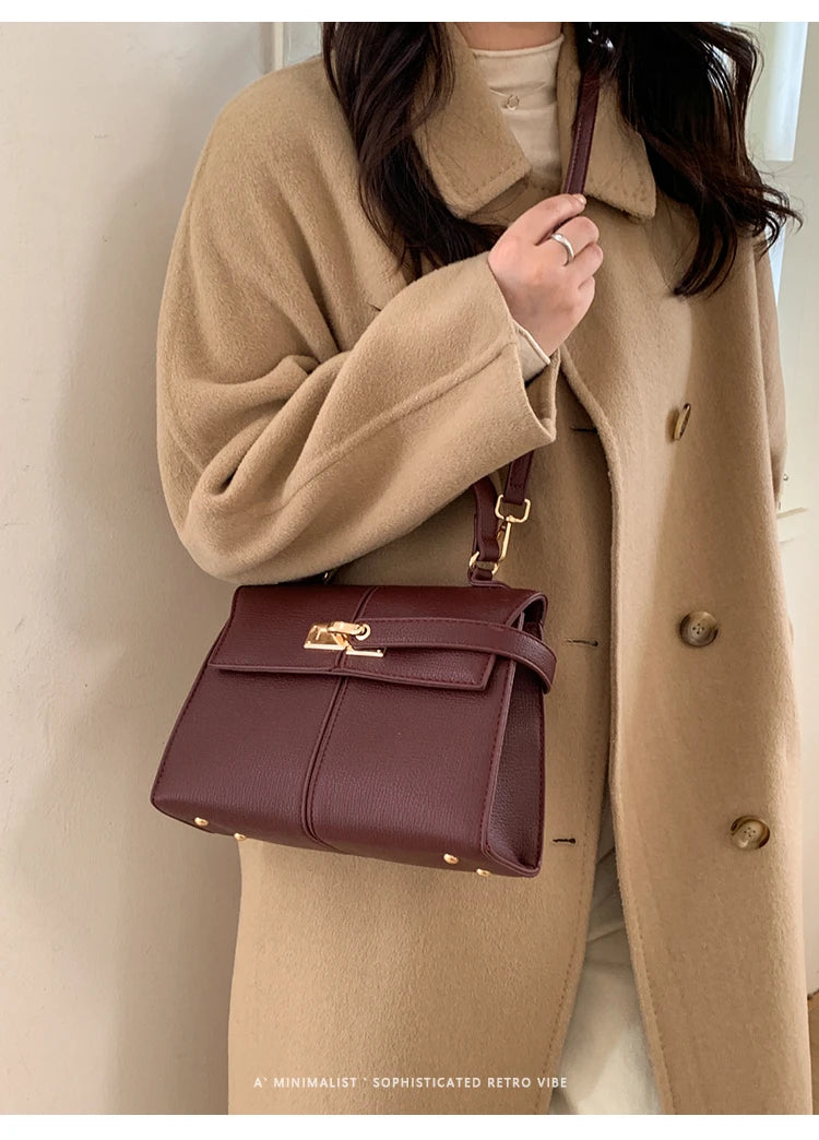 Elegant Versatile Ladies Crossbody Bag Handbag  Bag Fashionable Outgoing Small Handle Bag Commuting Style Detachable Strap