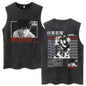 Anime Jujutsu Kaisen Satoru Gojo Vintage Wash Tank Tops Men Women Classic Manga Cotton T Shirt Fashion Loose Sleeveless T-Shirt