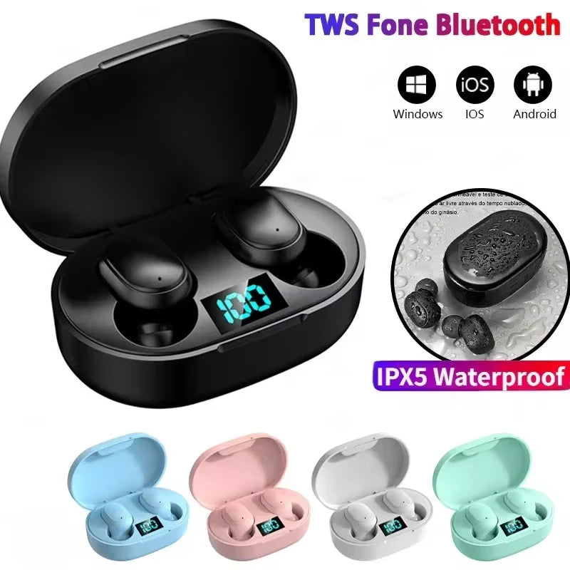 E6S Wireless Bluetooth Earphones TWS Bluetooth Headset Wireless Earbuds Noise Canceling Earphones with Microphone Headphones