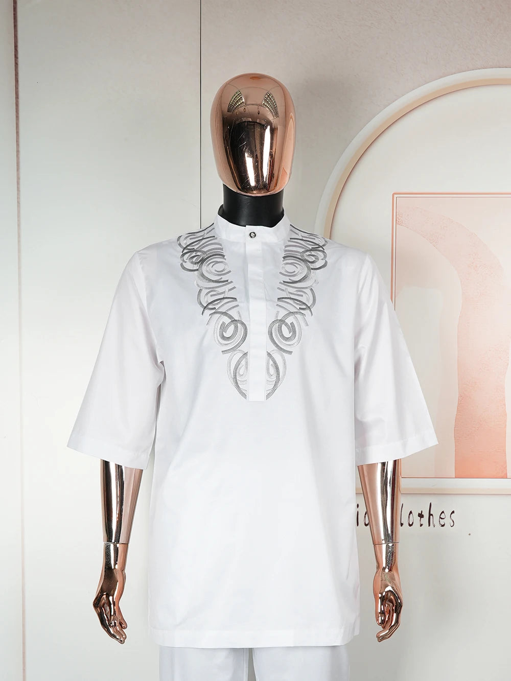 New African Traditional Clothes For Business Men Embroidery Dashiki Robe Shirt and Pants Sets 2 PCS Outfits Wedding Party 2025