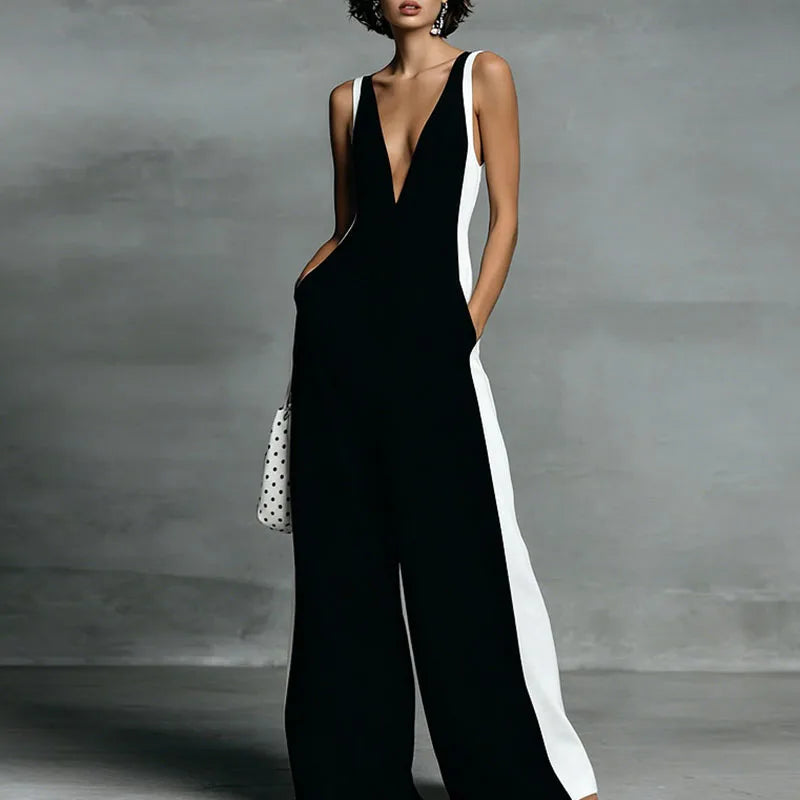 Combinaison Large "Hollow Out" Rayée – ZJASXMS Collection 2026