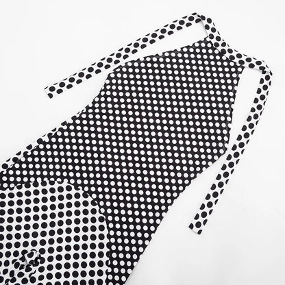 FAGADOER Color Patchwork Polka Dot Romper Retro Big Dot Bandage Halter Bodycon Jumpsuits Summer Streetwear Playsuits 2026 Trendy