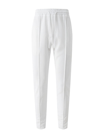 Men's Waffle Check Stand-Up Collar Semi-Casual Business Suit Button-Down Top with Comfortable Trousers have 1/2pieces