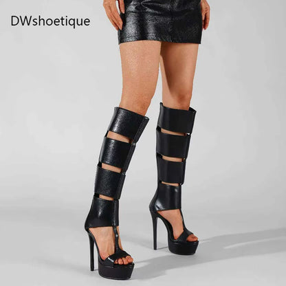 Summer sexy high heel platform  women sandal belt peep toe night party sandal