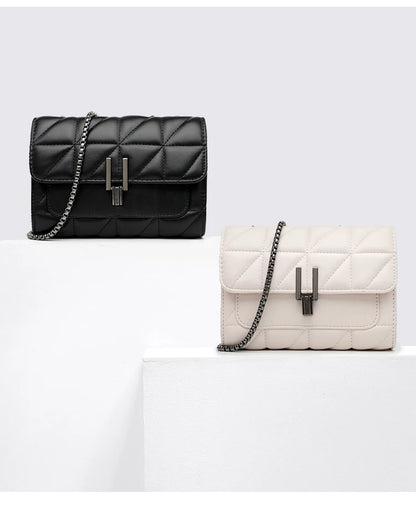 Black Luxury Handbags And Purse Women PU Leather Messenger Shoulder Bag Plaid Female Crossbody Bag Tassel Quilted Brand