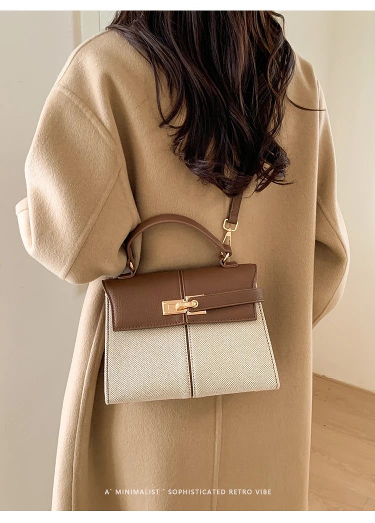 Elegant Versatile Ladies Crossbody Bag Handbag  Bag Fashionable Outgoing Small Handle Bag Commuting Style Detachable Strap