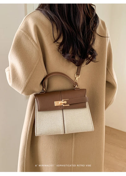 Elegant Versatile Ladies Crossbody Bag Handbag  Bag Fashionable Outgoing Small Handle Bag Commuting Style Detachable Strap