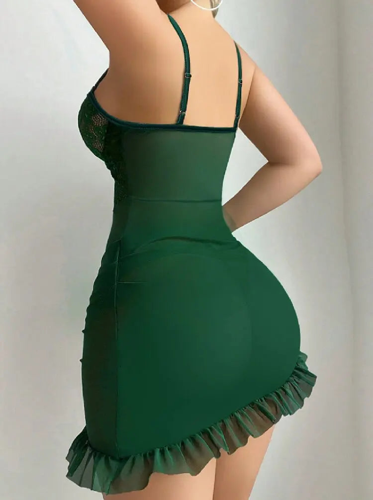 Ladies' Elegant & Sexy Solid Color Mesh Lace Splicing Floral Print Sleeveless Dress