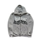 Men's Retro American Letter Zipper Printed Hooded Sweatshirt, Unisex Autumn and Winter Open Cardigan