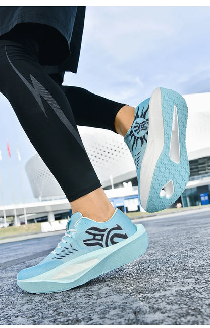 Marathon Men Running Shoes Carbon Board Sports Breathable Comfortable Athletic Air Cushion Women's Lightweight Nonskid Sneakers