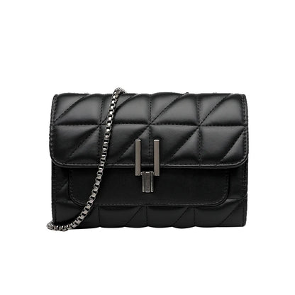 Black Luxury Handbags And Purse Women PU Leather Messenger Shoulder Bag Plaid Female Crossbody Bag Tassel Quilted Brand