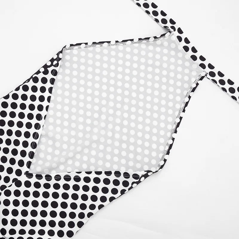 FAGADOER Color Patchwork Polka Dot Romper Retro Big Dot Bandage Halter Bodycon Jumpsuits Summer Streetwear Playsuits 2026 Trendy
