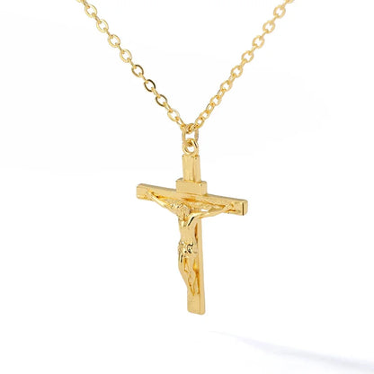 Christian Jesus Cross Necklace For Women Men Stainless Steel Chains Choker Religion Cross Pendants Jewelry Prayer Baptism Gifts
