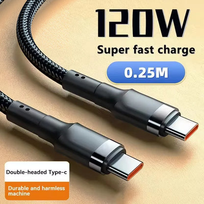 120W Fast Charge Cable  PD Quick Charging High Quality USB C TO USB Type C Cable For iPhone Xiaomi 17 Plus Pro Max Samsung S24