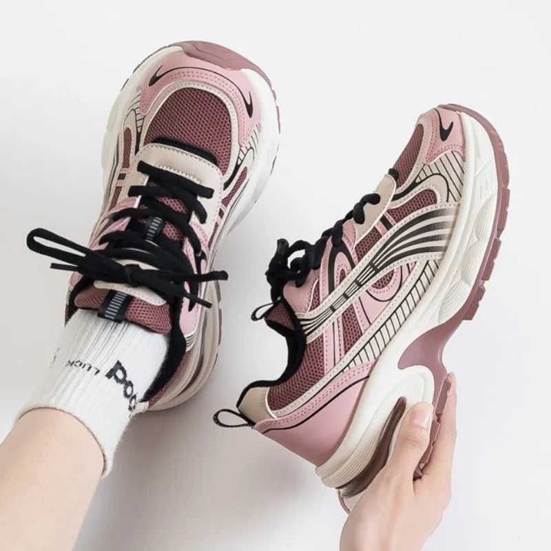 Sneakers Sport-Chic YBQJOO 2026 – Confort Mesh, Semelle Épaisse &amp; Style Colorblock