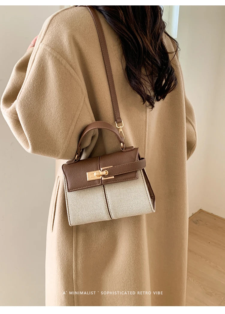 Elegant Versatile Ladies Crossbody Bag Handbag  Bag Fashionable Outgoing Small Handle Bag Commuting Style Detachable Strap