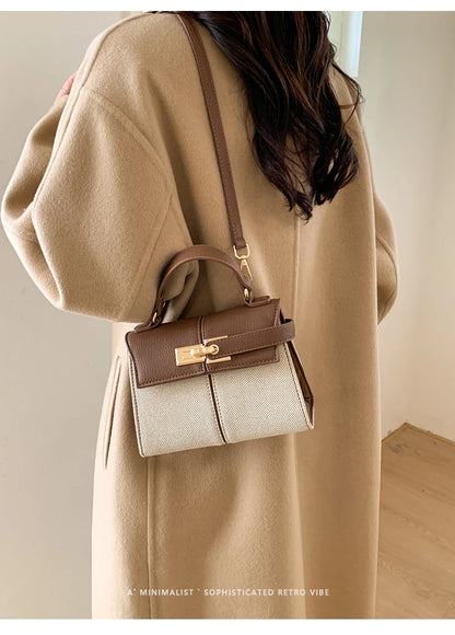 Elegant Versatile Ladies Crossbody Bag Handbag  Bag Fashionable Outgoing Small Handle Bag Commuting Style Detachable Strap