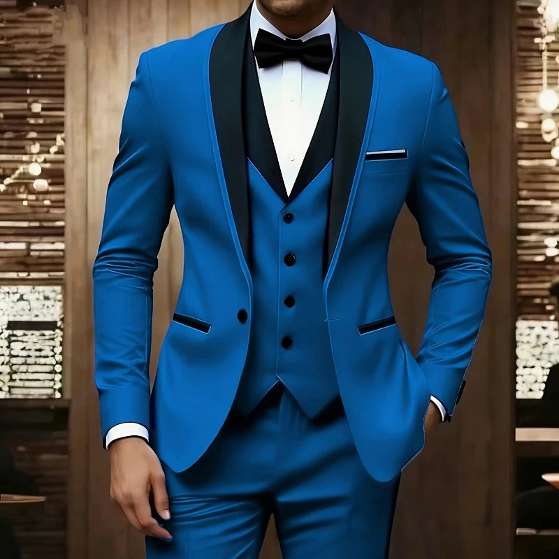 Costume de Mariage Formel Homme TTXI – Simple Boutonnage, Coupe Élégante &amp; Tissage Premium