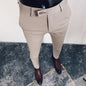 Spring 2026 Mens Casual Slim Fit Dress Pants Streetwear Suit Pants Men High Quality Office Pants All Match ankle Length Trousers