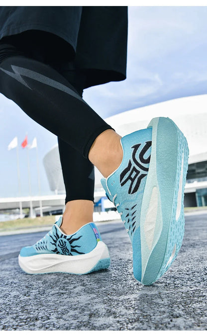 Marathon Men Running Shoes Carbon Board Sports Breathable Comfortable Athletic Air Cushion Women's Lightweight Nonskid Sneakers