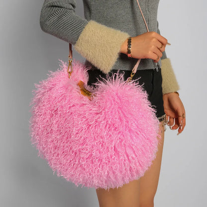 Cabas en Fausse Fourrure – Style Tendance Y2K