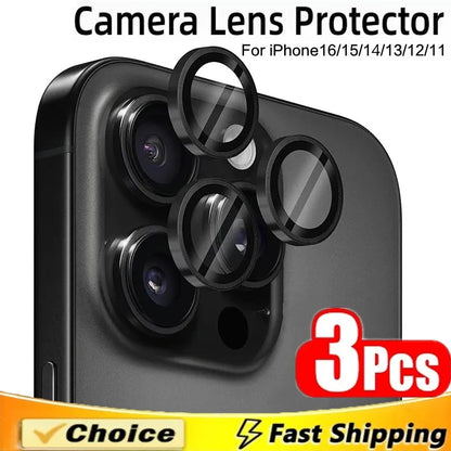 3Pcs Metal Lens Protector Glass for IPhone 16 13 12 11 14 15 Pro Max Mini Back Camera Lens Protection for IPhone 14 15 16 Plus