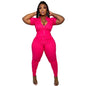 Wmstar Jumpsuit Women Summer Romper V Neck Zipper Short Sleeves Solid Pockets One Piece Outfits Bodysuit Wholesale Dropshipping