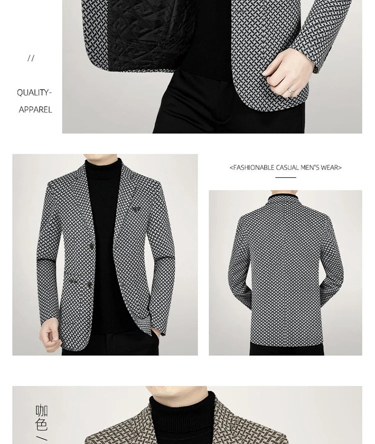 2026 Spring New Men's Blazer Business Casual Suit Jacket Middle Aged Male Fashion Office Wear Outerwear Top